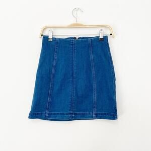 Free People Blue Denim Mini Skirt Size 2